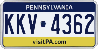 PA license plate KKV4362