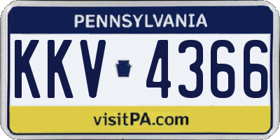 PA license plate KKV4366