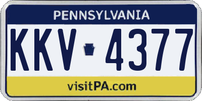 PA license plate KKV4377