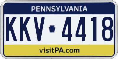 PA license plate KKV4418