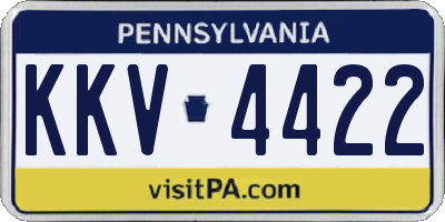 PA license plate KKV4422