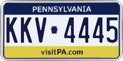 PA license plate KKV4445