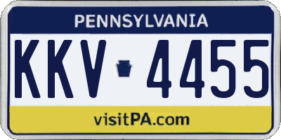 PA license plate KKV4455