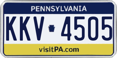 PA license plate KKV4505