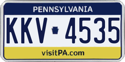 PA license plate KKV4535