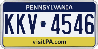 PA license plate KKV4546