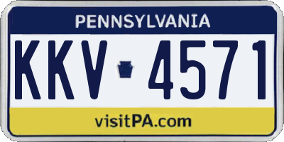 PA license plate KKV4571