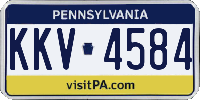 PA license plate KKV4584