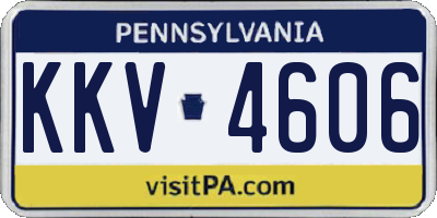 PA license plate KKV4606