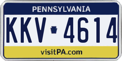 PA license plate KKV4614