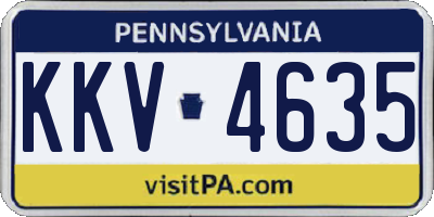 PA license plate KKV4635