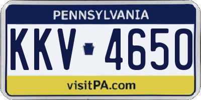 PA license plate KKV4650