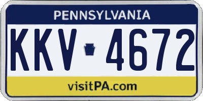 PA license plate KKV4672