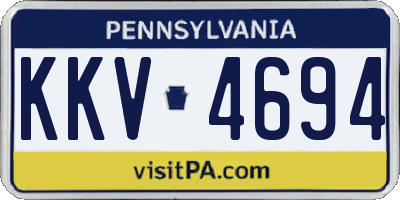 PA license plate KKV4694