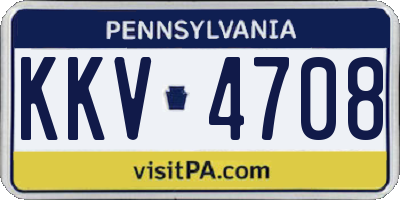 PA license plate KKV4708