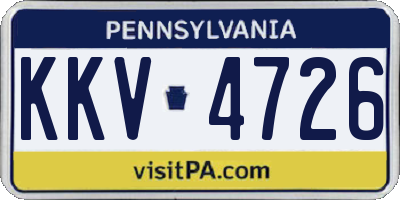PA license plate KKV4726