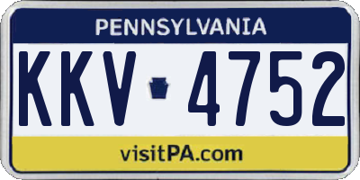PA license plate KKV4752