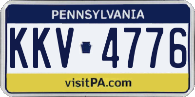 PA license plate KKV4776