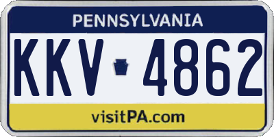 PA license plate KKV4862