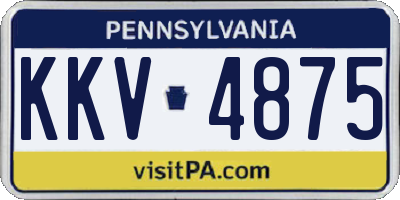 PA license plate KKV4875