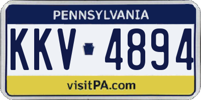 PA license plate KKV4894