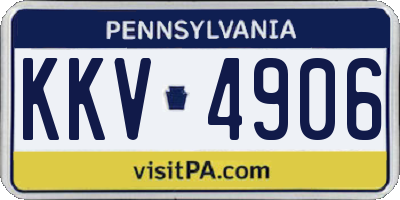 PA license plate KKV4906