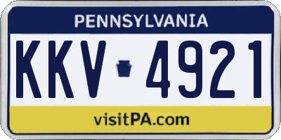 PA license plate KKV4921