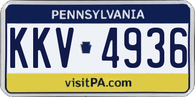 PA license plate KKV4936