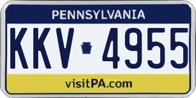 PA license plate KKV4955