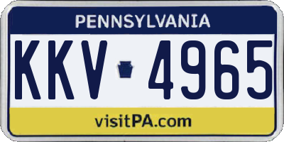 PA license plate KKV4965