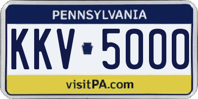 PA license plate KKV5000
