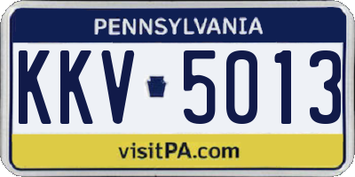 PA license plate KKV5013
