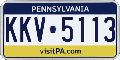 PA license plate KKV5113