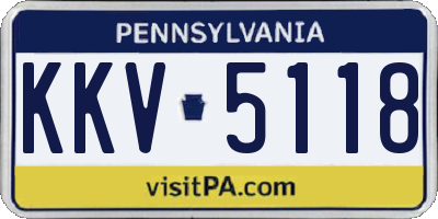 PA license plate KKV5118