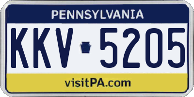PA license plate KKV5205