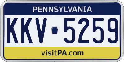 PA license plate KKV5259