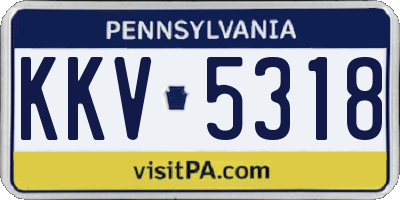 PA license plate KKV5318