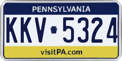 PA license plate KKV5324