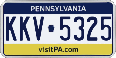 PA license plate KKV5325
