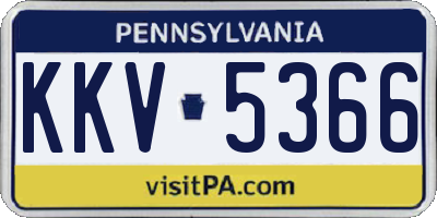 PA license plate KKV5366