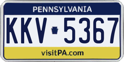 PA license plate KKV5367