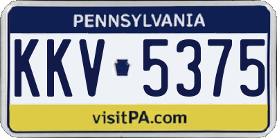 PA license plate KKV5375