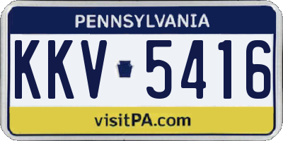 PA license plate KKV5416