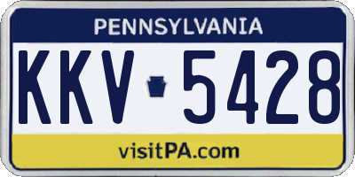 PA license plate KKV5428
