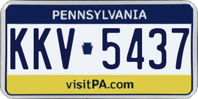PA license plate KKV5437