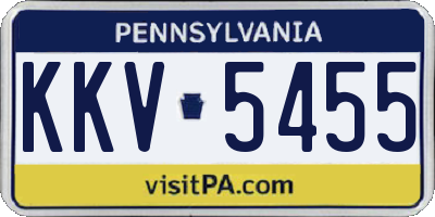 PA license plate KKV5455