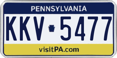 PA license plate KKV5477