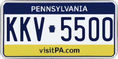 PA license plate KKV5500