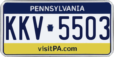 PA license plate KKV5503