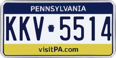 PA license plate KKV5514